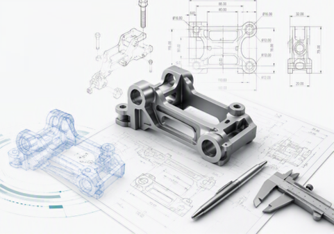 Engineering CAD design and modeling — precision technical drawings and 3D models for industrial components
